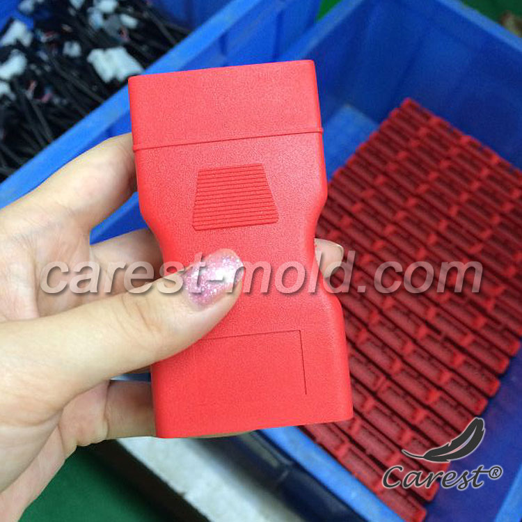 Automotive test connector overmoulding