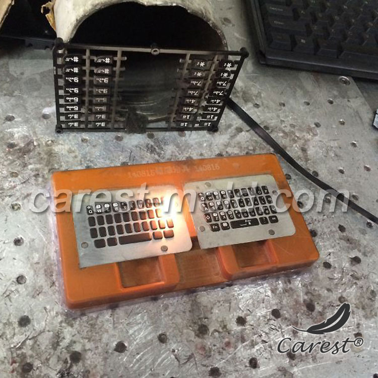 Laser marking for silicone mobile phone keyboard